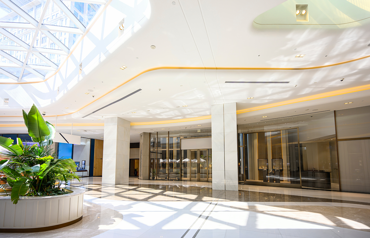 Bright, modern atrium with natural light.