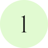 Number one inside a green circle.