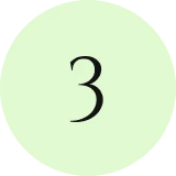Number three in a light green circle.